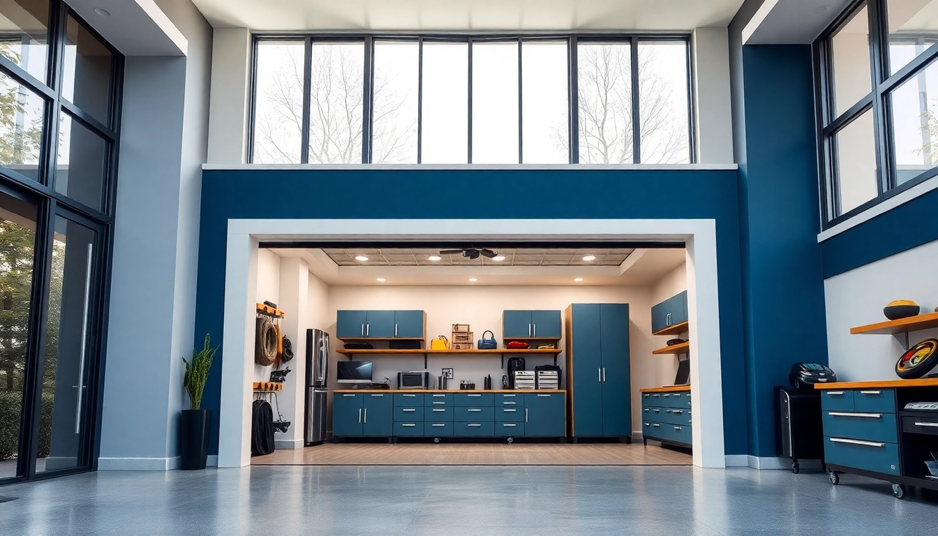 Explore custom garages featuring modern storage solutions and stylish design elements.