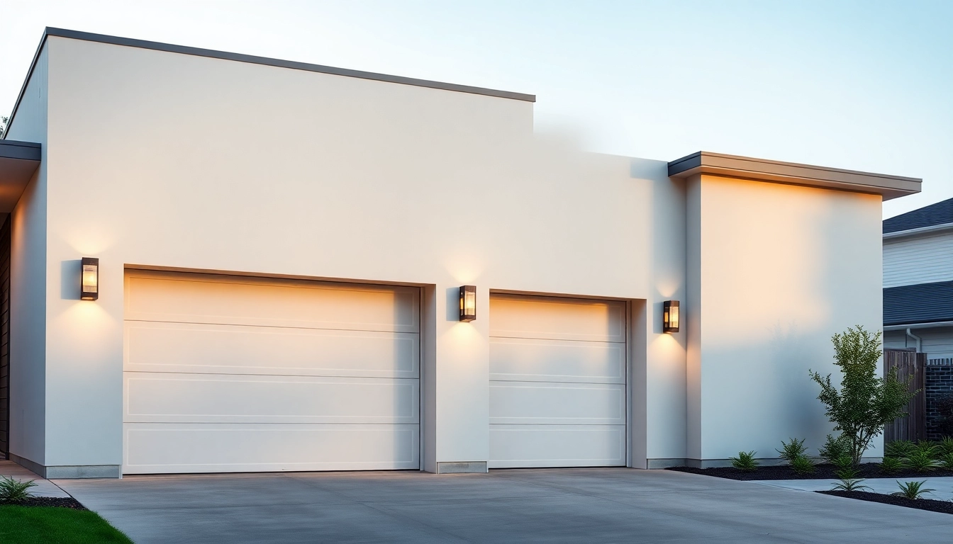 Showcasing elegant custom garages with modern designs and stylish overhead doors.