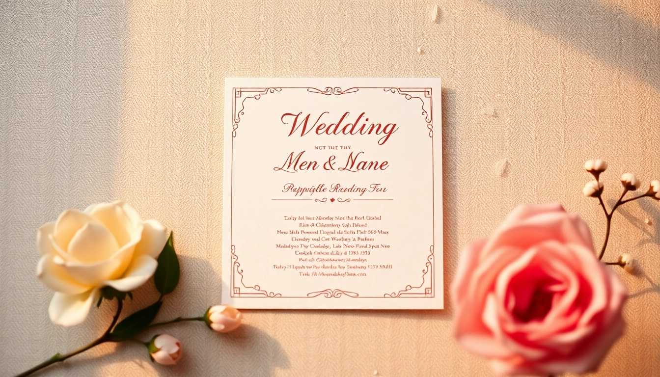 Create a personalized wedding invitation with floral accents and soft colors, perfect for any special occasion.