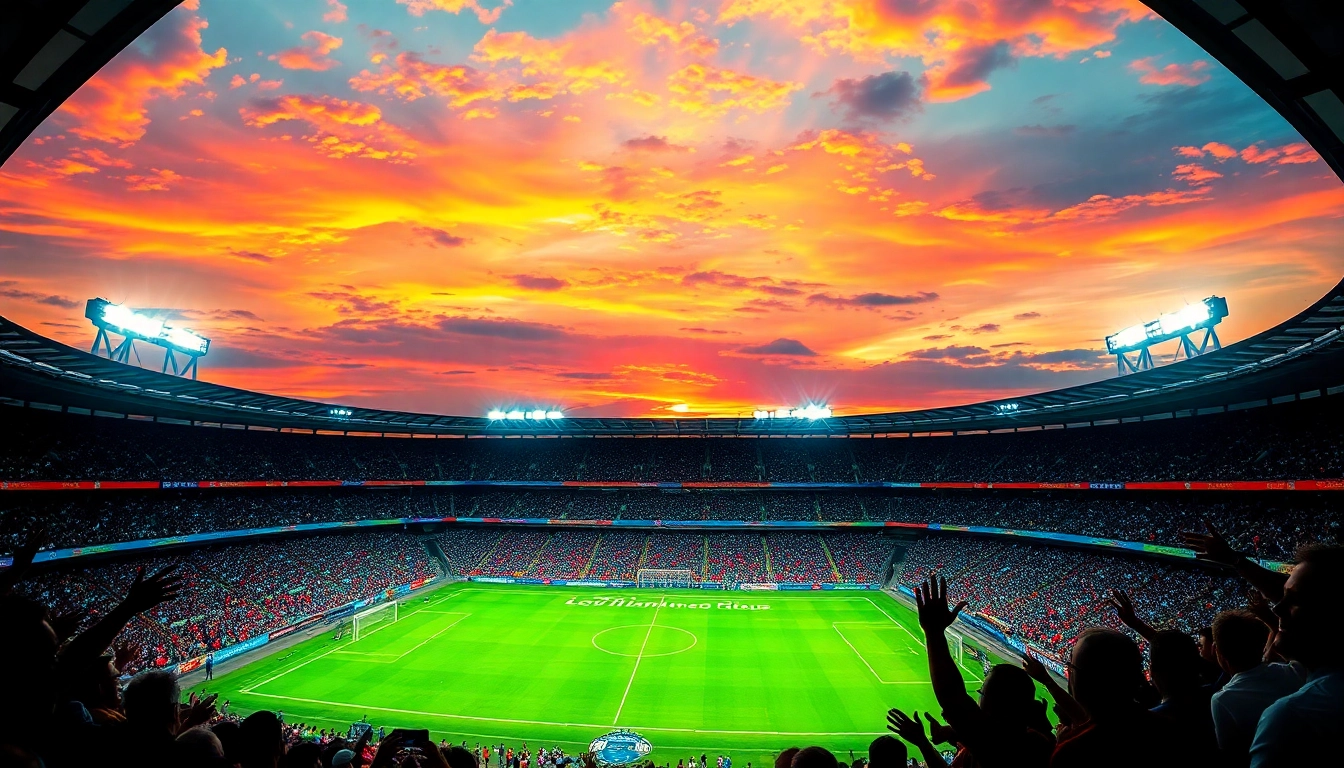 Action-packed scene of supporters cheering at a football match, enhancing the thrill of วิเคราะห์บอล.