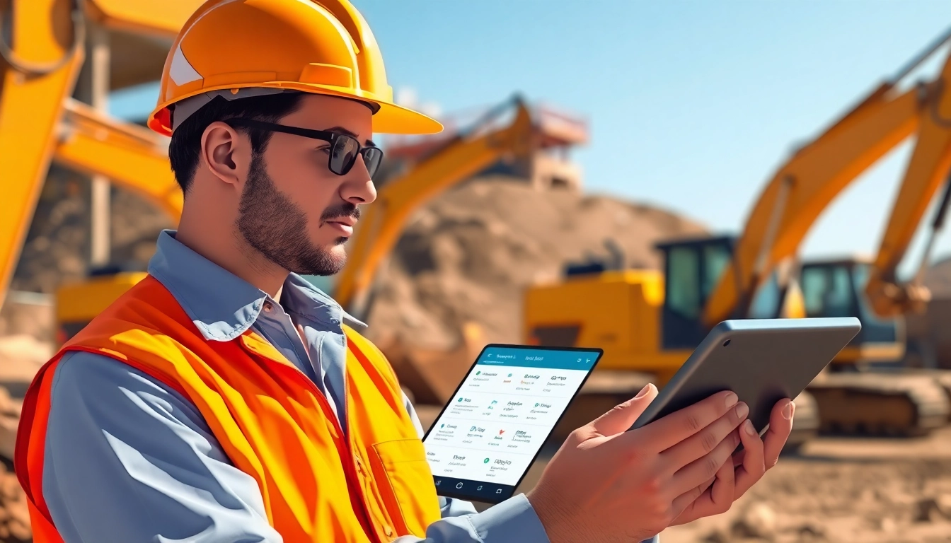 Evaluating Excavator Loan options at a construction site with heavy machinery in view.