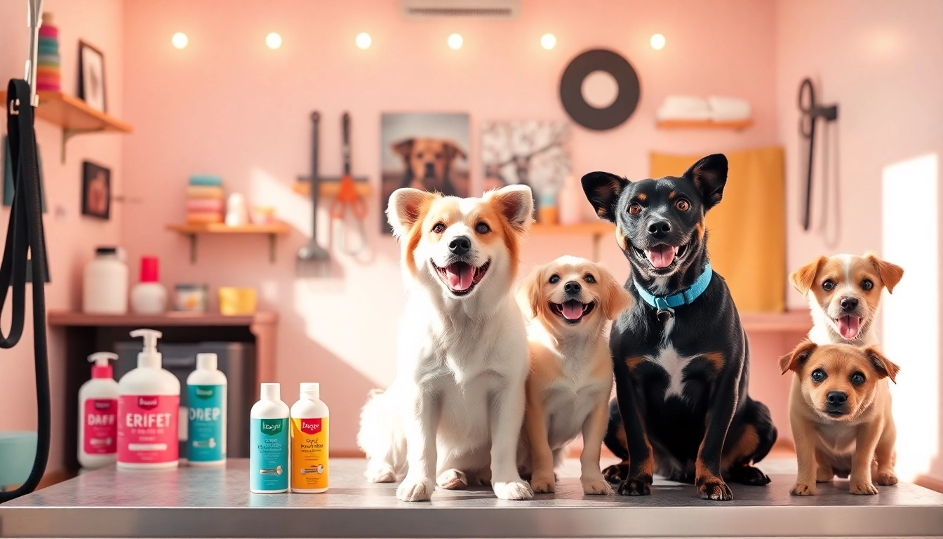 Engage pets with professional care at Kate's K9 Pet Care's vibrant grooming station.