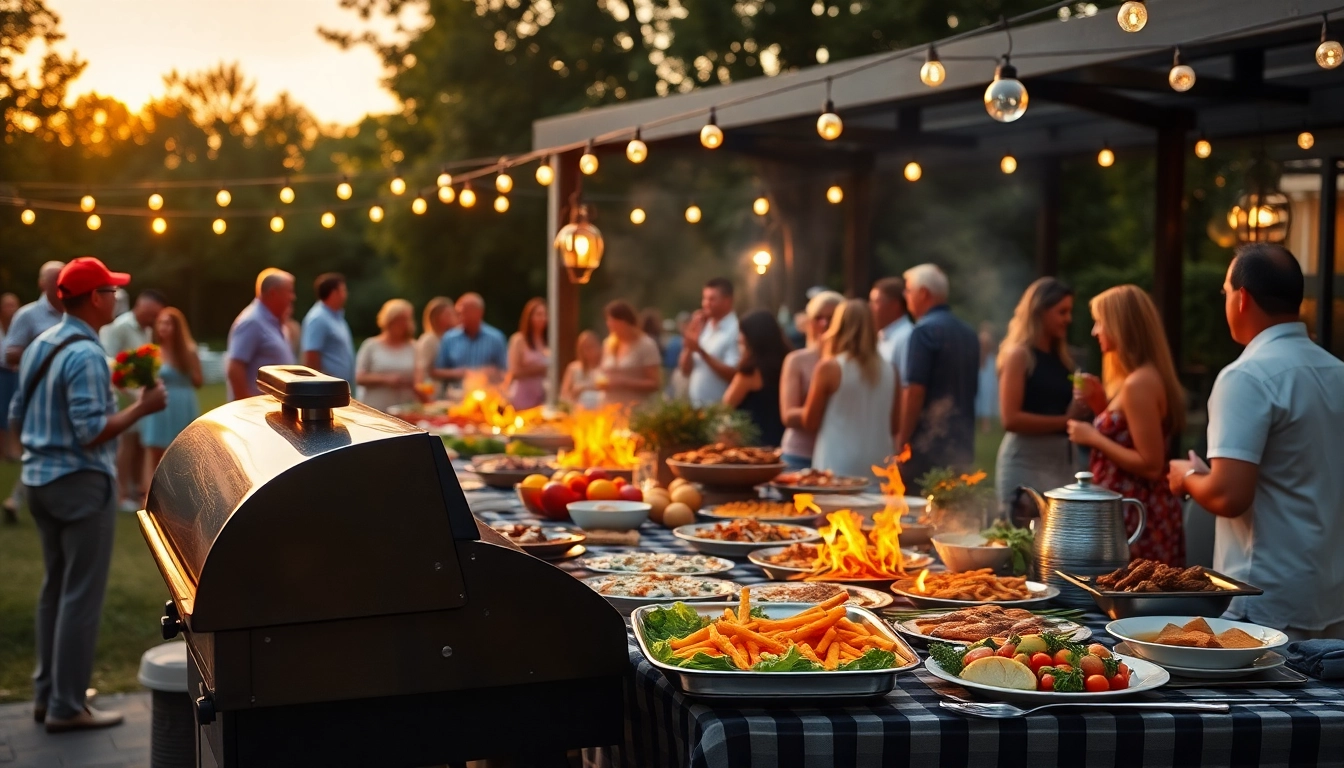 Delicious offerings from a caterer für Grillbuffet und BBQ in Berlin, showcasing a variety of grilled dishes at an outdoor event.